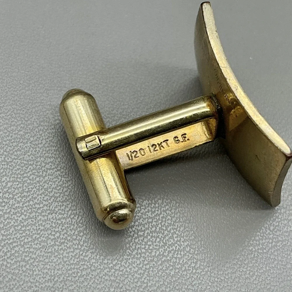 Vintage 1/20 12KT Gold Filled Cufflinks Men's Rectangular Classic Formal Dress